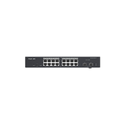 18-Port Gigabit Smart POE Switch, 16 Gigabit RJ45 Ports including 16 POE/POE+ Ports, 2 SFP Slots, 240W PoE power budget,13-inch Rack-mountable Steel Case