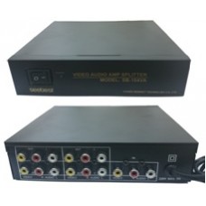 1AV In, 4 AV Out Video+Audio Distributor w/Amplifier